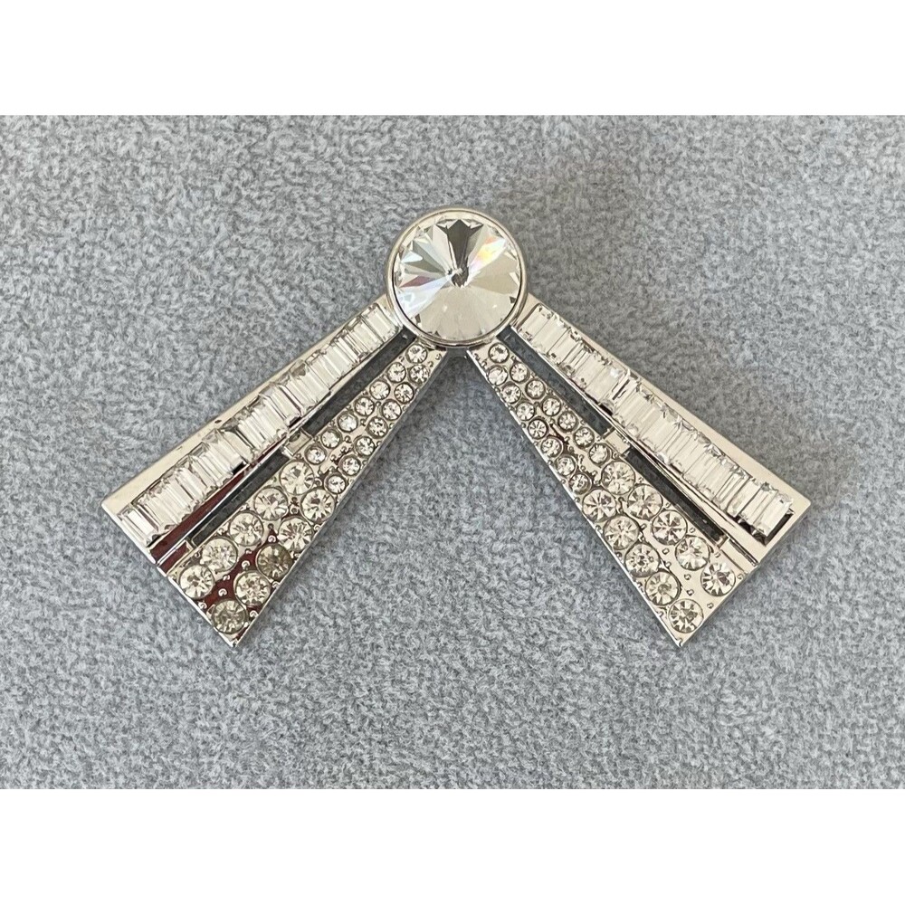 Rhinestone Art Deco Style Lightweight Dress Brooch